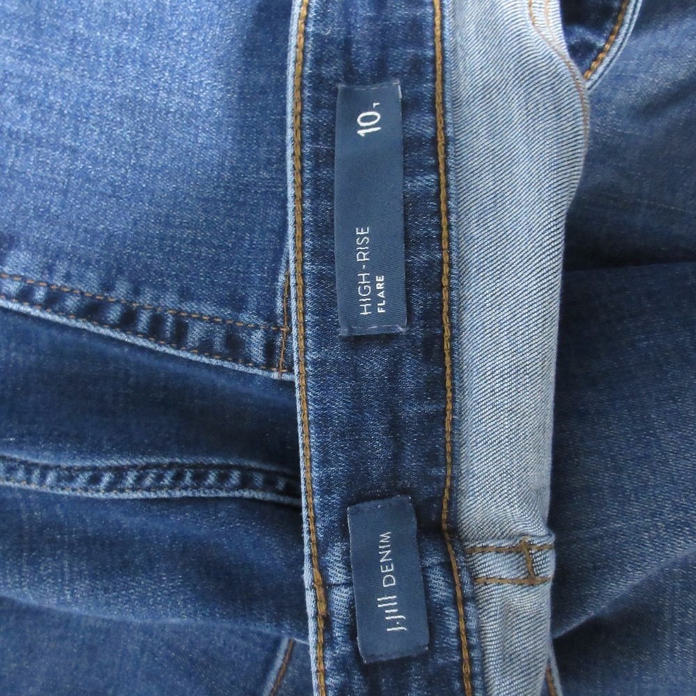 J Jill Jeans 10 Tall High Rise Flare Patch Pocket Boho Retro Sailor Medium Wash - Picture 7 of 10